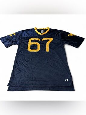 Vintage Y2K Russell Athletic Weat Virginia College Football 67 Jersey Small